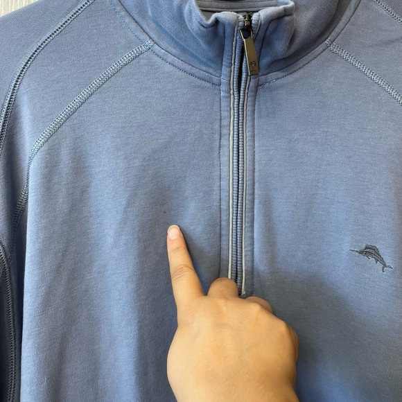 Tommy Bahama Men's Slate Zip-Up Sweater Pima Cotton Size XL - Picture 6 of 7